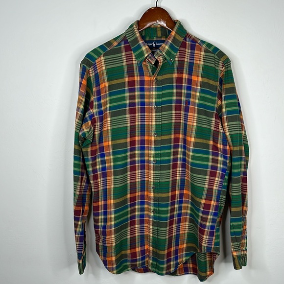 Ralph Lauren Plaid Long Sleeve Button Front Flannel Shirt - Picture 1 of 4